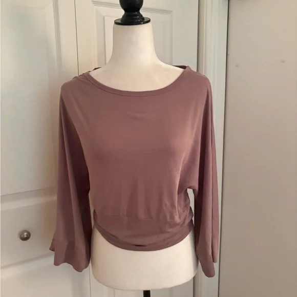 Anthropologie Mauve Dolman Sleeve Top - Picture 3 of 4